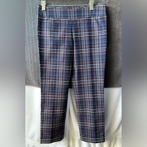 New York & Company Women's Plaid Capris - Blue and Pink
